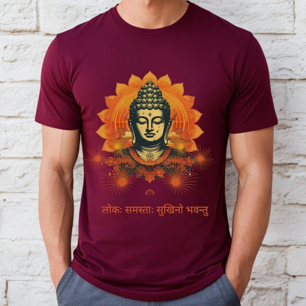 Buddha Tshirt for Men Meditating Buddha T-Shirt Retro Yoga Workout Tshirt Gift for Him Yoga Zen Meditation Shirt Man Hindu Shirt