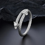 Luxury Leopard Head Cuff Bangles Stainless Steel Adjustable Open Bracelet Men Women Punk Animal Jewelry Accessories Pulsera