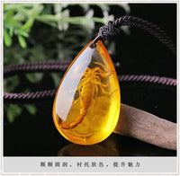 Natural Baltic Amber Butterfly Necklace Men Women Healing Gemstone Fine Jewelry Scorpion In Amber Pendant Sweater Chain Necklace