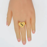 Anniyo Curacao Africa Map Ring for Women Men Stainless Steel Jewelry @22A48