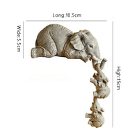 3 pieces/set Creative Elephant Pull Small Elephant Handmade Decoration Resin Home Decoration Cute Lucky Elephant Ornament