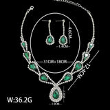 Ladies' Fashion Design Water Drop Series Set Necklace Earrings Jewelry Set Suitable for Wedding, Party, Festival Gifts
