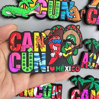 PVC Fridge Magnets Tourist Fridge Magnets for Cancun Mexico Honduras Fridge Decorations Stickers Home Decor