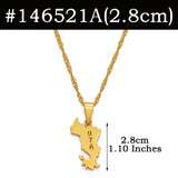 Anniyo Small Mayotte Pendant Necklaces for Women Girls Mamoudzou Mahore Jewelry #146521