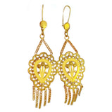 Retro Brass Earrings 24K Gold Plated Dubai African Nigeria Kundan Fan Shape Earrings Indian Luxury Jewelry For Women Gifts Whole