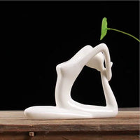 ERMAKOVA 12 Styles Abstract Art Ceramic Yoga Poses Figurine Porcelain Lady Figure Statue Home Yoga Studio Decor Ornament