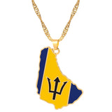 Country Map Flag Pendant Necklace Women Men Brazilian India Republic of Mali Neck Chain Hip Hop Jewelry For Friendsss Gifts