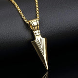 Arrow Pendant Necklace Hip Hop Style Stacktable Stainless Steel Chain Silver Color Simple Vintage Neck Jewelry For Men Women