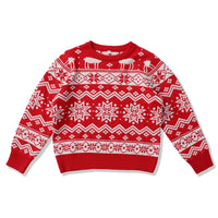 New Spring Autumn Knitted Pullover Top Long Sleeve Base Layer Round Neck Parent-Child Sweater Christmas Elements Pulover Top