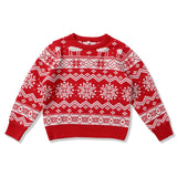 New Spring Autumn Knitted Pullover Top Long Sleeve Base Layer Round Neck Parent-Child Sweater Christmas Elements Pulover Top
