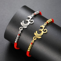 Lucktune OM Symbol Bracelets for Women Men Stainless Steel Women Hand Bracelet Unalome Lotus Buddhism Jewelry Friend Lucky Gift