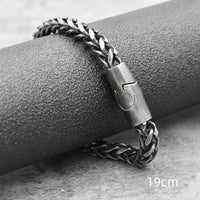 Bracelet Men's Stainless Steel Chain Punk Motorcycle Accessories Charm Bracelets Magnetic Clasp Vintage Jewelry Gifts Boyfriend