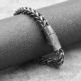 Bracelet Men's Stainless Steel Chain Punk Motorcycle Accessories Charm Bracelets Magnetic Clasp Vintage Jewelry Gifts Boyfriend