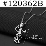 Anniyo Mayotte With Heart Flag Hippocampus Map Pendant Necklaces for Women Girls France Jewelry #012962