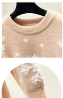 Casual Loose Christmas Sweater 2025 New Style Women's Red Printed Knitwear Pullover