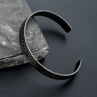 European and American Minimalist Concave Point Bracelet Men Women's Retro Versatile Stainless Steel Couple Opening Trend Bangle