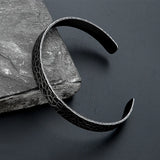 European and American Minimalist Concave Point Bracelet Men Women's Retro Versatile Stainless Steel Couple Opening Trend Bangle