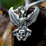 2022 NEW Men's 316L stainless steel Eagle Skull bird Head 3D Pendant Necklace Animal for teens jewelry Gift free shipping