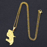 2024 New fashion stainless steel French Martinique map necklace for men and women geometric ethnic style collarbone chain annive