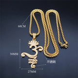 2024 new fashion all-match mysterious symbol necklace men's pendant pendant hip stainless steel men's sweater chain jewelry