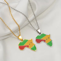 Anniyo 3CM Sao Tome and Principe Pendant Necklaces for Women Girls Jewelry Charms Map @350021