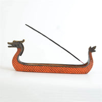 Dragon Boat Incense Stick Holder Burner Hand Carved Censer Ornaments Retro Incense Burners Traditional Design Home Decoration