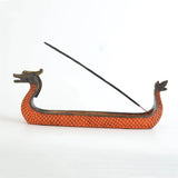 Dragon Boat Incense Stick Holder Burner Hand Carved Censer Ornaments Retro Incense Burners Traditional Design Home Decoration