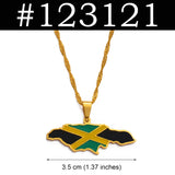 Anniyo Colorful Flags Nigeria Ghana Jamaica Guyana Maps Stainless Steel & Enamel Pendant Necklaces National Jewelry @122921