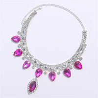 Luxury Sparkling Crystal Fashion Multi layered Pendant Women's Necklace Colorful Gemstone Necklace Bridal Wedding Accessories