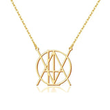 Personalized Logo Name Necklace Custom Monogram Pendant Unique Minimalist Design Name Necklace for Women Anniversary Gift