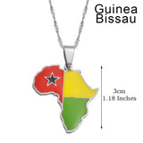 Anniyo 3CM Hip-hop Africa Map Pendant Necklace Jewelry Eritrea,Gambia,Guinea,Congo,Tunisia,Benin,Libay,Namibia,Chad,Botswana