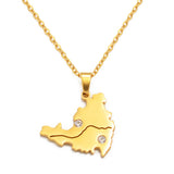 Anniyo NEW Sint Maarten and Saint-Martin Island Pendant Necklaces for Women Men Saint Martin SXM Jewelry Rhinestone #311101