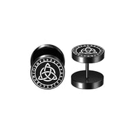 2pcs 18G 316L Stainless Steel Viking Rune Round Stud Earrings for Men Women, Cartilage Tragus Helix Earring Piercing Jewelry