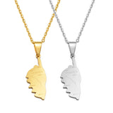 Anniyo Corsica Corse Map With Village Name Pendant Necklaces Stainless Steel France Jewelry #012362