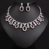 Women's Light Luxury Niche Design Floral Zircon Necklace Earring Set Fashionable And Versatile Pendant Set Daily Accessories
