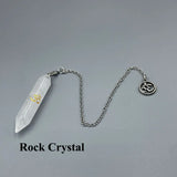 Natural Gem Stone Pendant Crystal Pendulum for Divination Answer Reiki OM Charms Fluorite Amethysts Clear Quartz Pendulos x228