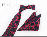 Royal Striped Paisley Ties For Men Luxury 8cm Necktie Pocket Square Cufflinks Gift Set Jacquard Weave Tie Suit Accessories