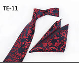 Royal Striped Paisley Ties For Men Luxury 8cm Necktie Pocket Square Cufflinks Gift Set Jacquard Weave Tie Suit Accessories