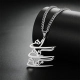 Jeshayuan Iranian Persian Farsi God Khoda Necklace Chain Choker Women Man Necklace Stainless Steel Jewelry Christmas Giftst
