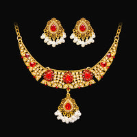 Luxury Elegant Crystal Wedding Jewelry Set Women Vintage Water Drop Earring Necklace Set Indian Gold Color Bijoux Bride Gift