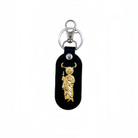 1pc Metal PU Leather St. Jude Pendant Keyring Keychain Religious Ornament