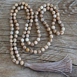 8mm Natural knot 108 Sand jasper gemstone beads necklace Bless All Saints' Day Fancy Yoga Lucky Handmade Wrist Elegant Diy