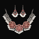 Luxury Elegant Crystal Wedding Jewelry Set Women Vintage Water Drop Earring Necklace Set Indian Gold Color Bijoux Bride Gift