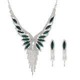 3 PCS Exquisite Super Sparkling White Stone Necklace Earrings Earclip Set Bridal Jewelry Wedding Dress Accessories Dinner Party