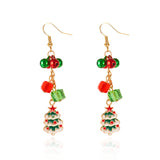 Trendy Christmas Asymmetrical Santa Claus Snowman Snowflake Dangle Earrings for Women Xmas Tree Earring Girls New Year Jewelry