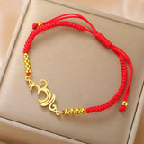 Dawapara Breathe Symbol Bracelet Ohm OM Unalome Symbol Charm Bracelet Stainless Steel Yoga Inspirational Supernatural Jewelry