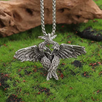 Retro Gothic Mysterious Demon Angel Wings Pendant Necklace Men's Punk Hip Hop Trendy Cool Jewelry Boy Gift
