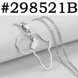 Anniyo South Africa and Africa Maps Together Pendant Necklaces for Women Men Stainless Steel Jewelry South African @298521