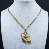 2024 New fashion stainless steel Iran map Ahura necklace Zoroastrian Iran cut Persian Empire collarbone chain accessories access