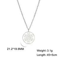 Skyrim Stainless Steel Angel Seal Archangel Metatron Cube Necklace Women Men Sacred Geometry Amulet Religious Spiritual Jewelry